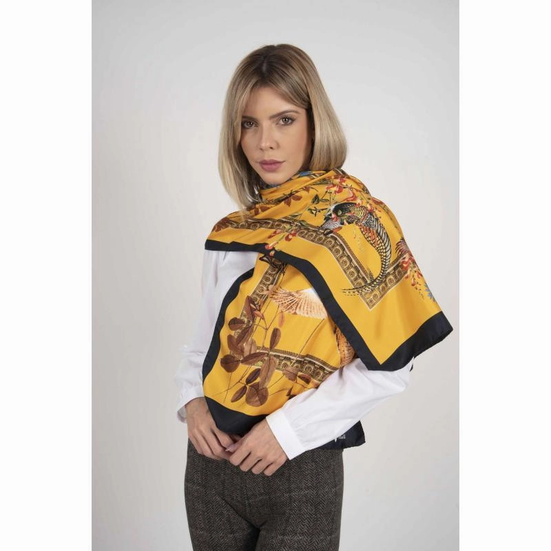 Sweet Deal Today Hot Offer Inside Hartwell Sabrina Luxury Ladies Silk Scarf - Gold