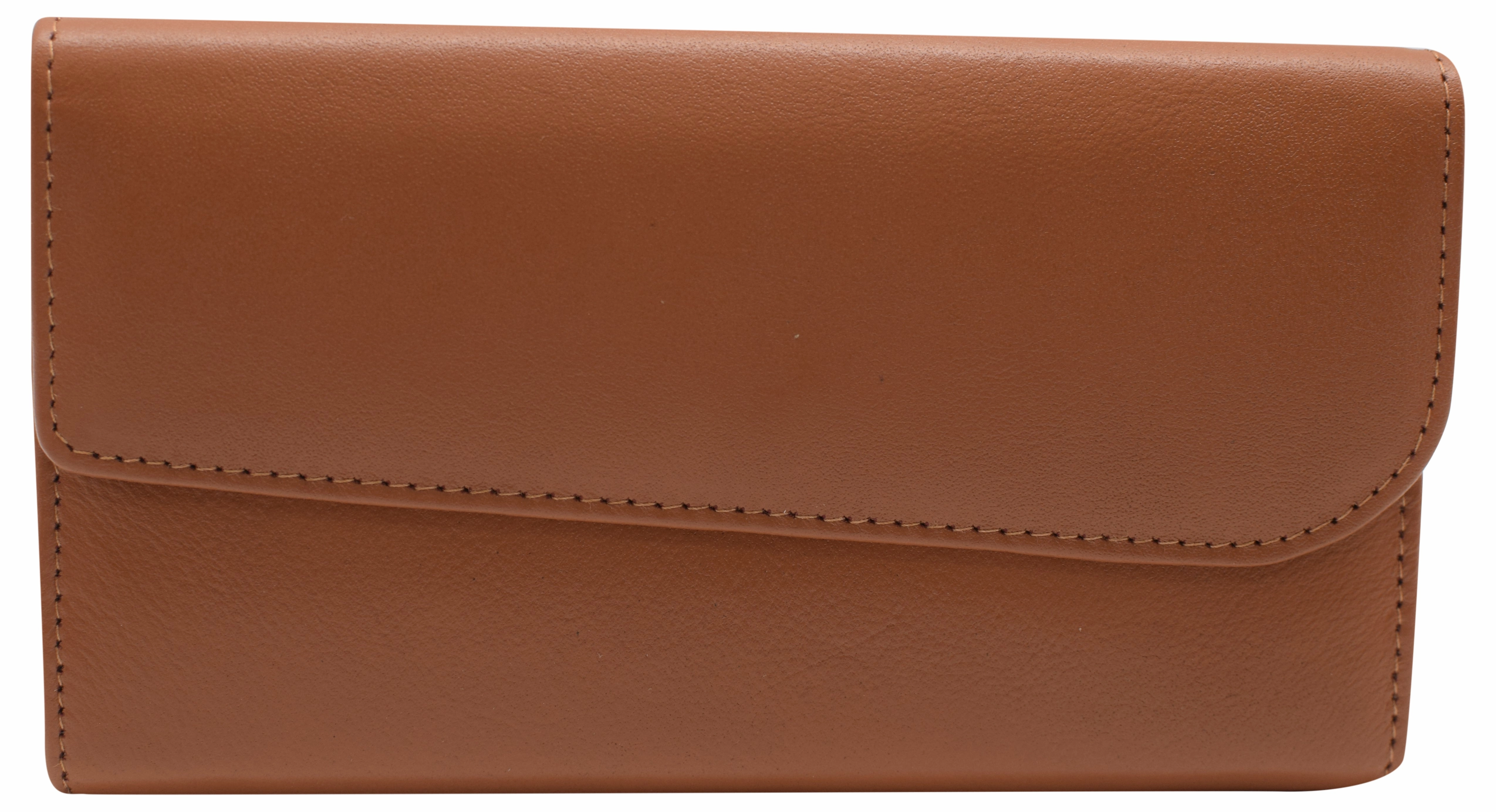 Dont Miss This Steal Women'S Genuine Leather Rfid Trifold Checkbook Slim Wallet For Ladies