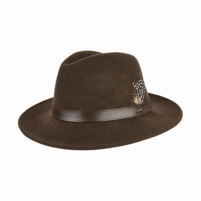 Dubarry Gallagher Ladies Felt Fedora Hat - Bourbon Clearance Alert Now Best Price Online