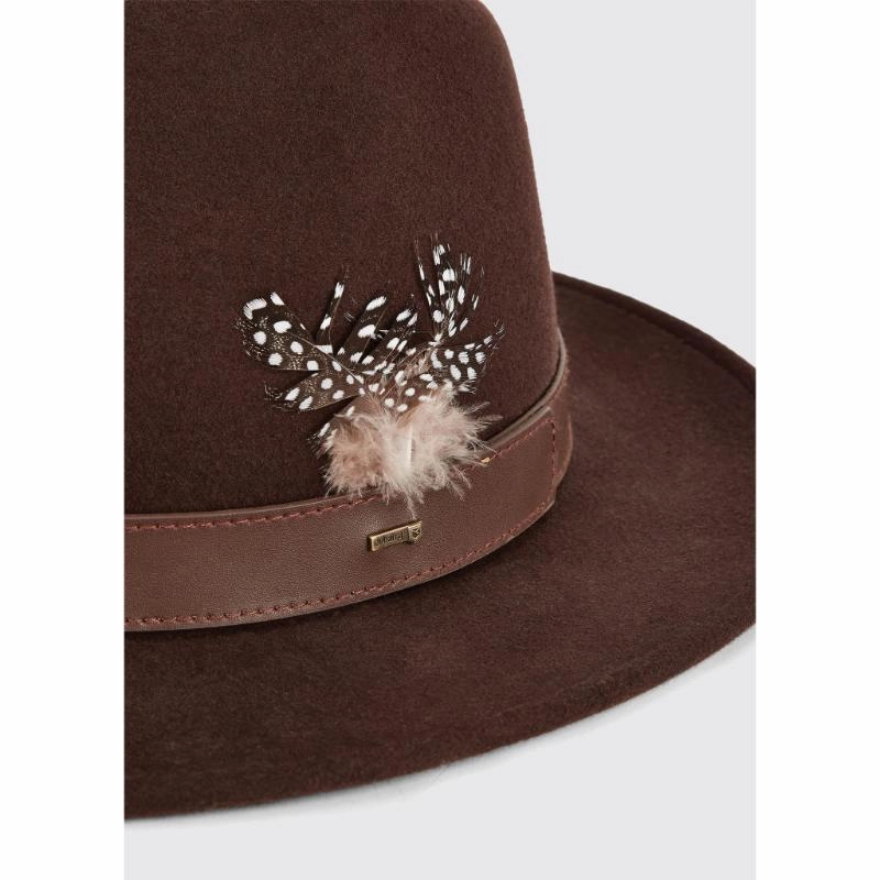 Sweet Deal Inside Dubarry Gallagher Ladies Felt Fedora Hat - Bourbon