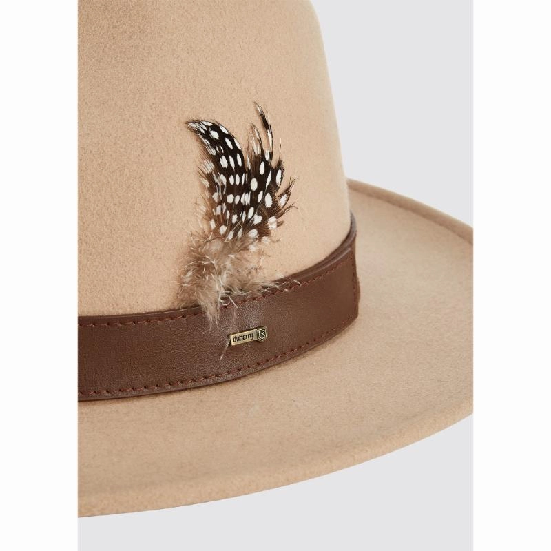 Dubarry Gallagher Ladies Felt Fedora Hat - Sand Price Slash Today