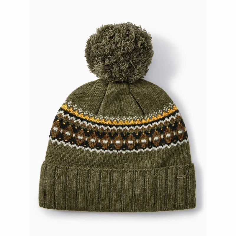Dubarry Kilcormac Fair Isle Ladies Bobble Hat - Dusky Green Steal the Deal Now Today Only Savings