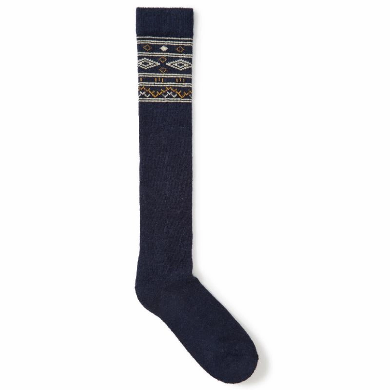 Limited Stock Deals Dubarry Rolestown Fairisle Ladies Alpaca Boot Socks - Navy
