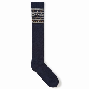 Limited Stock Deals Dubarry Rolestown Fairisle Ladies Alpaca Boot Socks - Navy