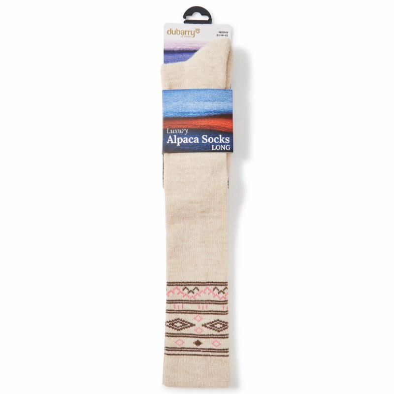 Dubarry Rolestown Fairisle Ladies Alpaca Boot Socks - Oat Save More Online