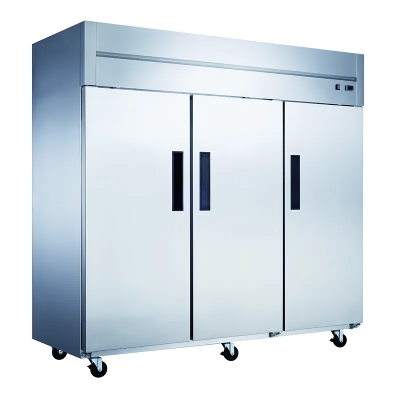 Dukers - D83AF, Commercial 83" 3 Solid Door Reach-In Freezer Stainless Steel 64.80 cu.ft.