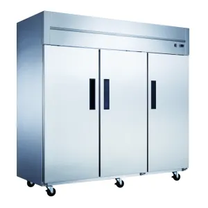 Dukers - D83AF, Commercial 83" 3 Solid Door Reach-In Freezer Stainless Steel 64.80 cu.ft.