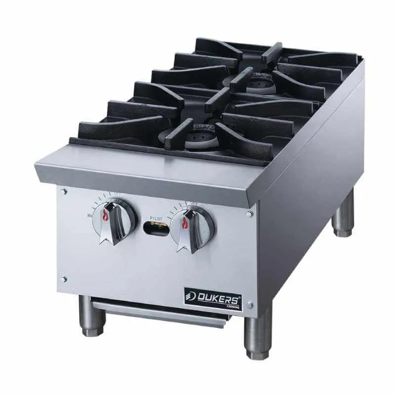 Dukers - DCHPA12, Commercial 12" Hot Plate with 2 Burners