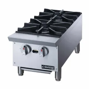 Dukers - DCHPA12, Commercial 12" Hot Plate with 2 Burners