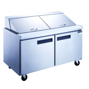 Dukers - DSP60-24M-S2, Commercial 60" 24 Pan Salad, Sandwich Food Prep Table Refrigerator Mega Top 14.33