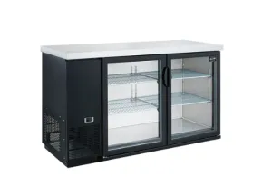 EBB60-H2 2-Door Glass Hinge Back Bar Cooler