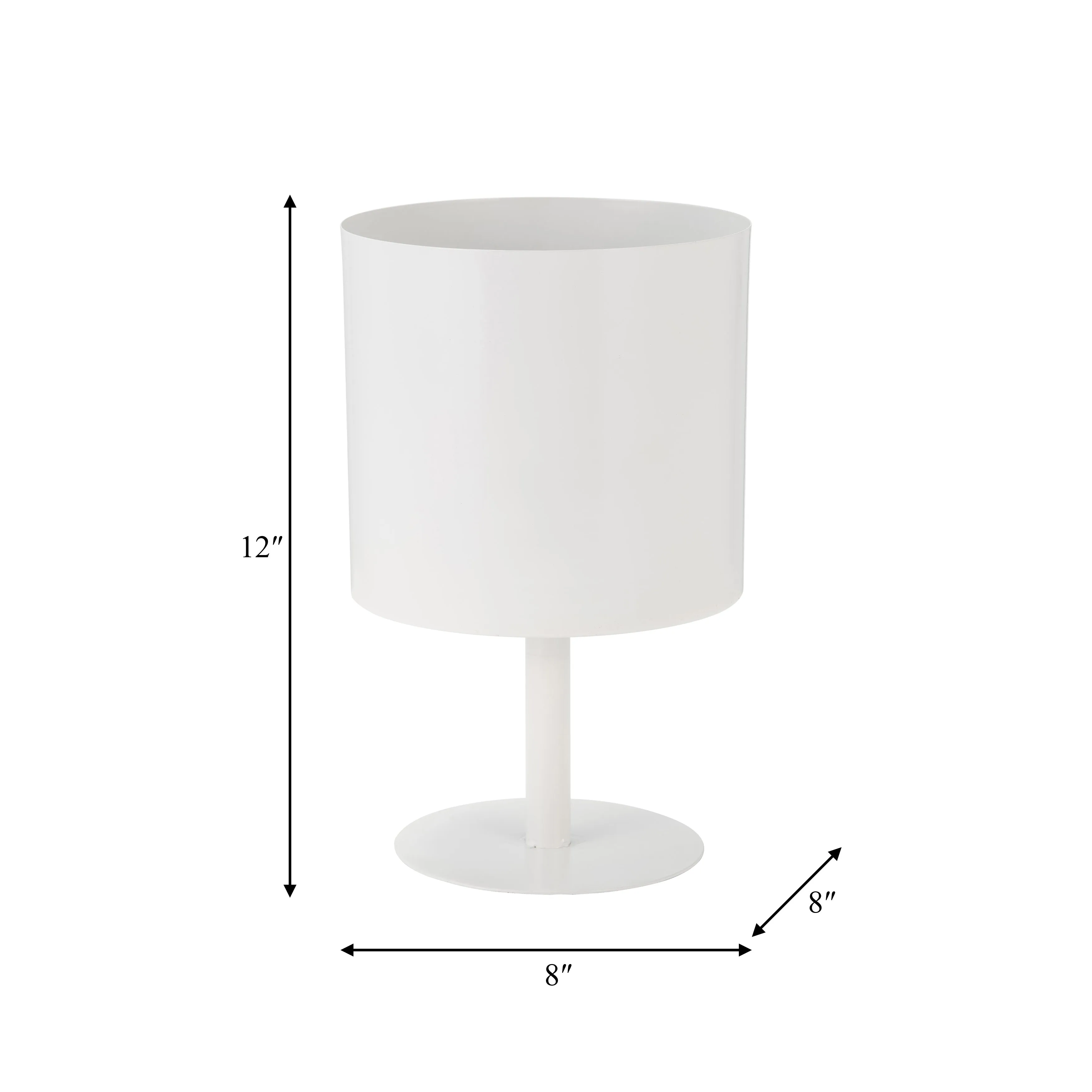 Ec Metal,8",flat Round Base Planter,white