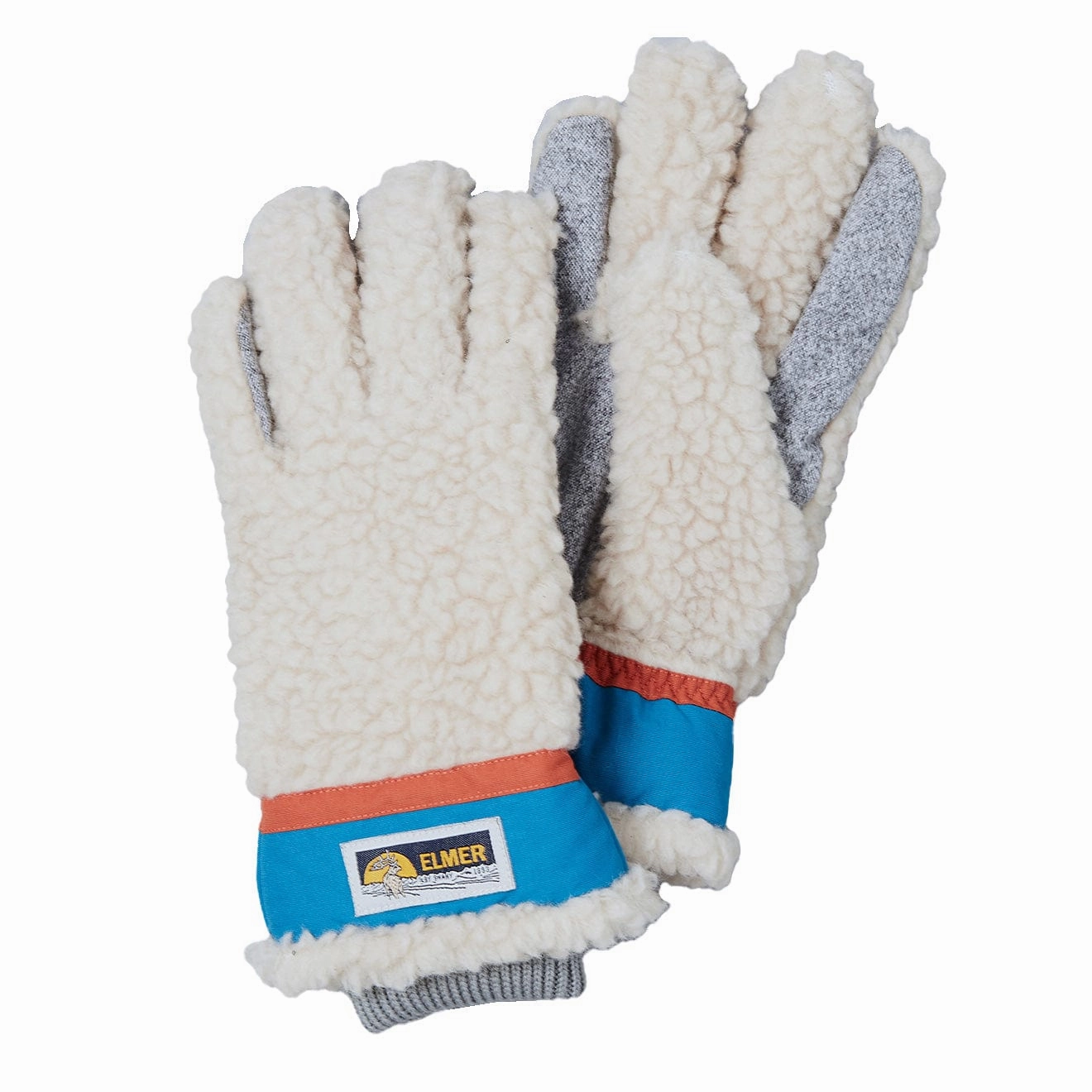 Elmer Gloves Wool Pile 5 Finger Glove Beige / Blue Special Price Offer Save Today Only