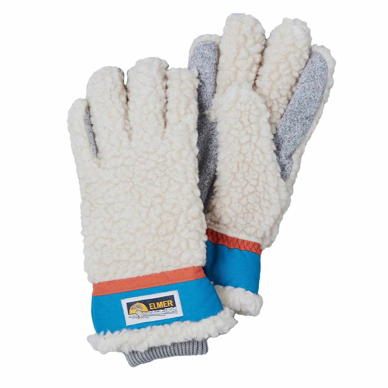 Elmer Gloves Wool Pile 5 Finger Glove Beige / Blue Clearance Sale Now Special Price Today