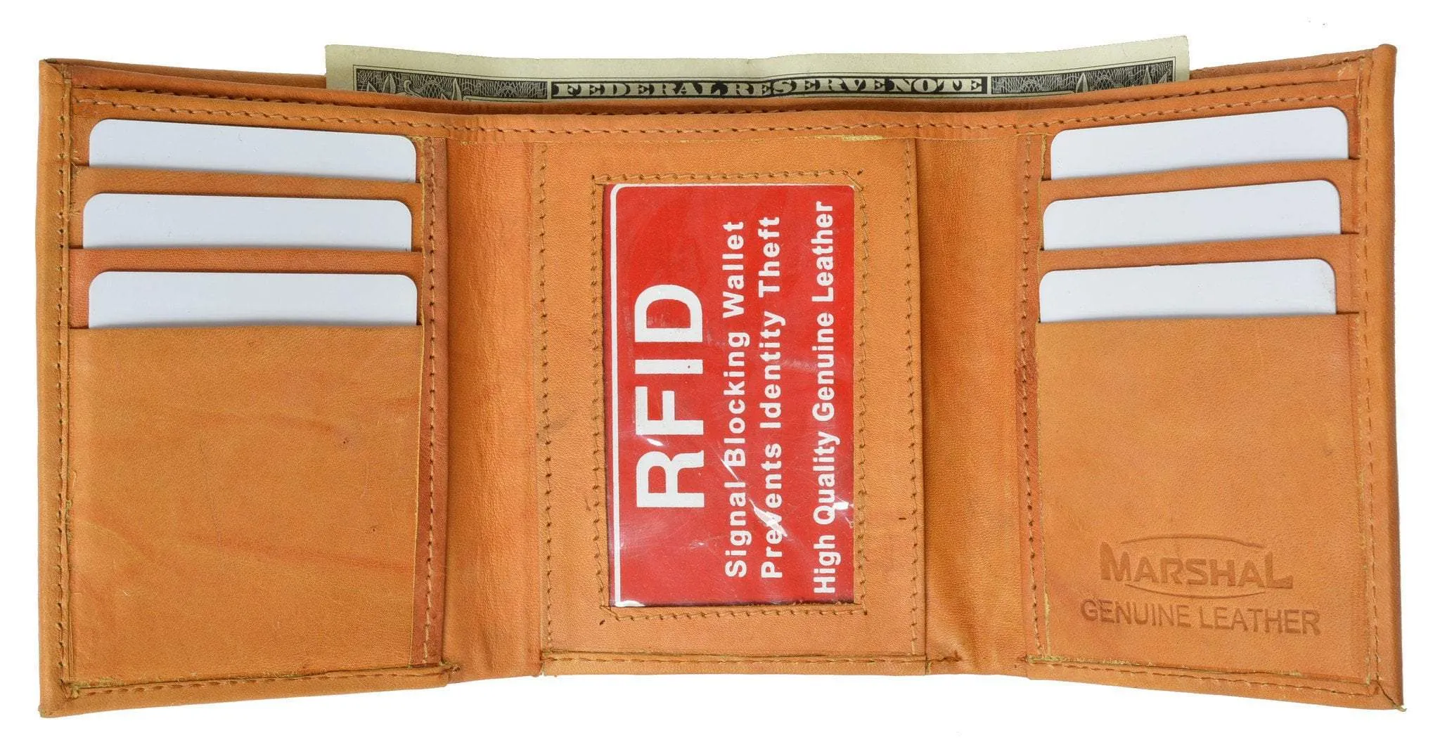 New Mens Trifold Leather Wallet Rfid Blocking Rfid 55 (C) Clearance Event Today