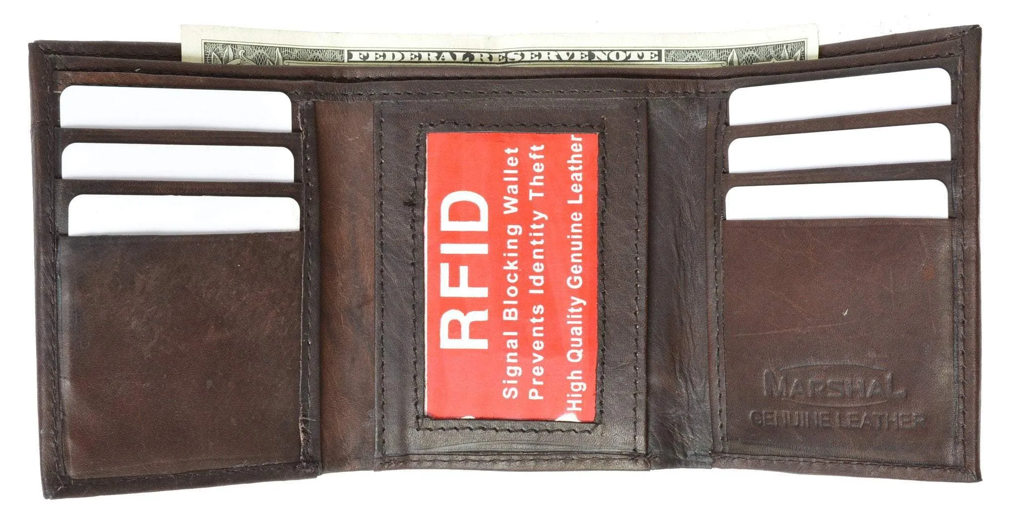 New Mens Trifold Leather Wallet Rfid Blocking Rfid 55 (C) Hot Pick Online Flash Discount Today