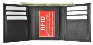 Big Price Drop New Mens Trifold Leather Wallet Rfid Blocking Rfid 55 (C)