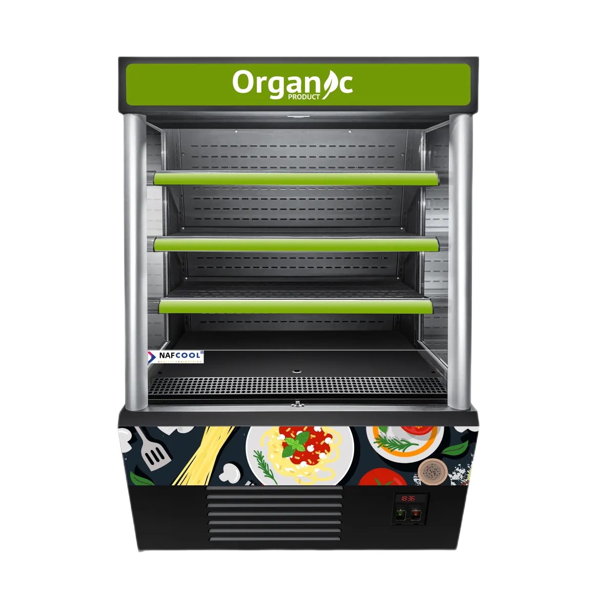 Erina 36'' Steel Open Air Grab Go Display Merchandiser Refrigerator
