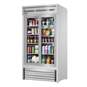 Everest - EMGR33-SS, Commercial 39" 2 Sliding Glass Door Merchandiser Refrigerator 33 cu.ft.
