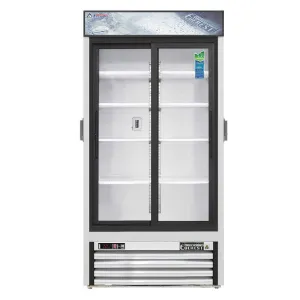 Everest - EMGR33C, Commercial 39" 2 Sliding Glass Door Chromatography Merchandiser Refrigerator 33 cu.ft.