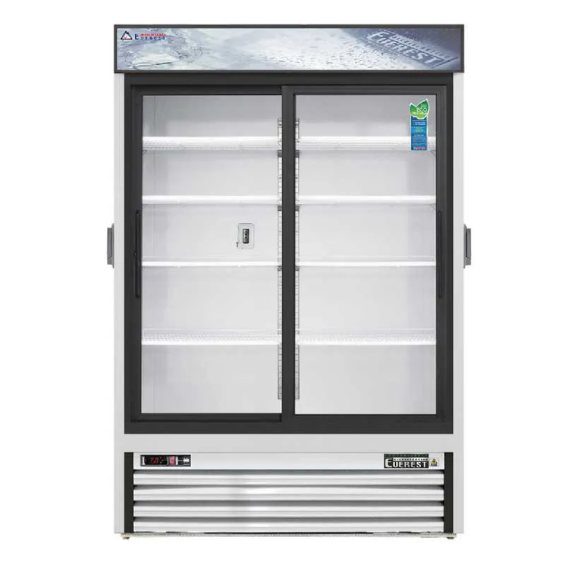 Everest - EMGR48C, Commercial 53" 2 Sliding Glass Door Chromatography Merchandiser Refrigerator 48 cu .ft.