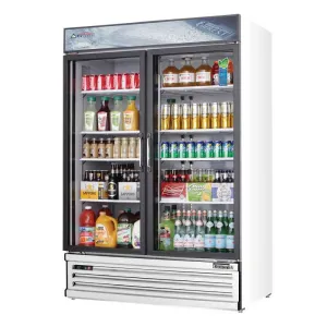 Everest - EMSGR48, 53" 2 Swing Glass Door Merchandiser Refrigerator 50 cu. ft.