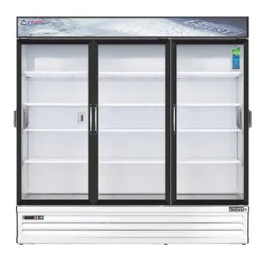 Everest - EMSGR69C, Commercial 72" 3 Swing Glass Door Chromatography Merchandiser Refrigerator 71 cu. ft.