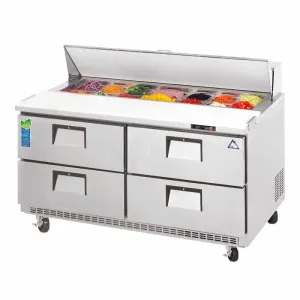 Everest - EPBNR2-D4, Commercial 47" 8 Pan Salad Sandwich Food Prep Table Refrigerator