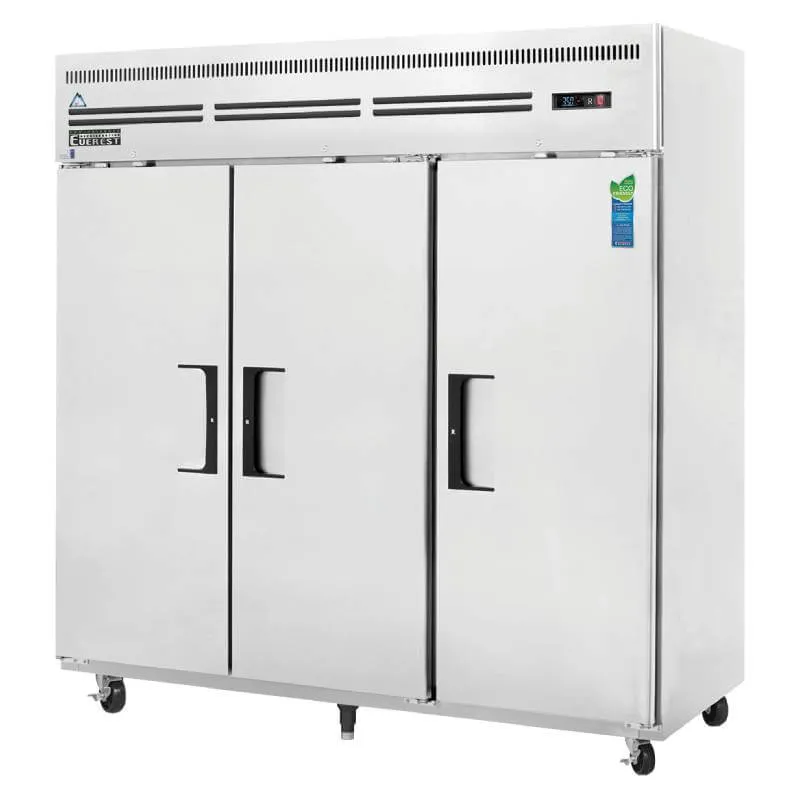 Everest - ESF3 Commercial 74" Three Solid Door Reach-In Freezer
