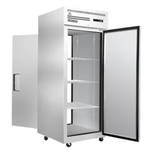 Everest - ESPT-1S-1S, Commercial 29" Two Solid Door Pass Thru Reach-In Refrigerator 23 cu.ft.