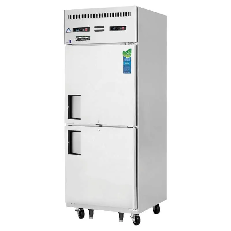 Everest - ESRFH2, Commercial 29" Two Solid Door Reach-In Refrigerator Freezer F 11 cu.ft. / R 11 cu.ft.