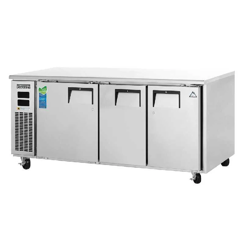 Everest - ETRF3, Commercial 71" Undercounter Worktop Dual Temperature Refrigerator Freezer