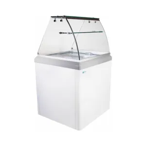 Excellence Industries - HBG-4HC, 28" Commercial Glass Door Ice Cream Dipping Cabinet Freezer (4) 5 Liter Pans 6.4 cu.ft.