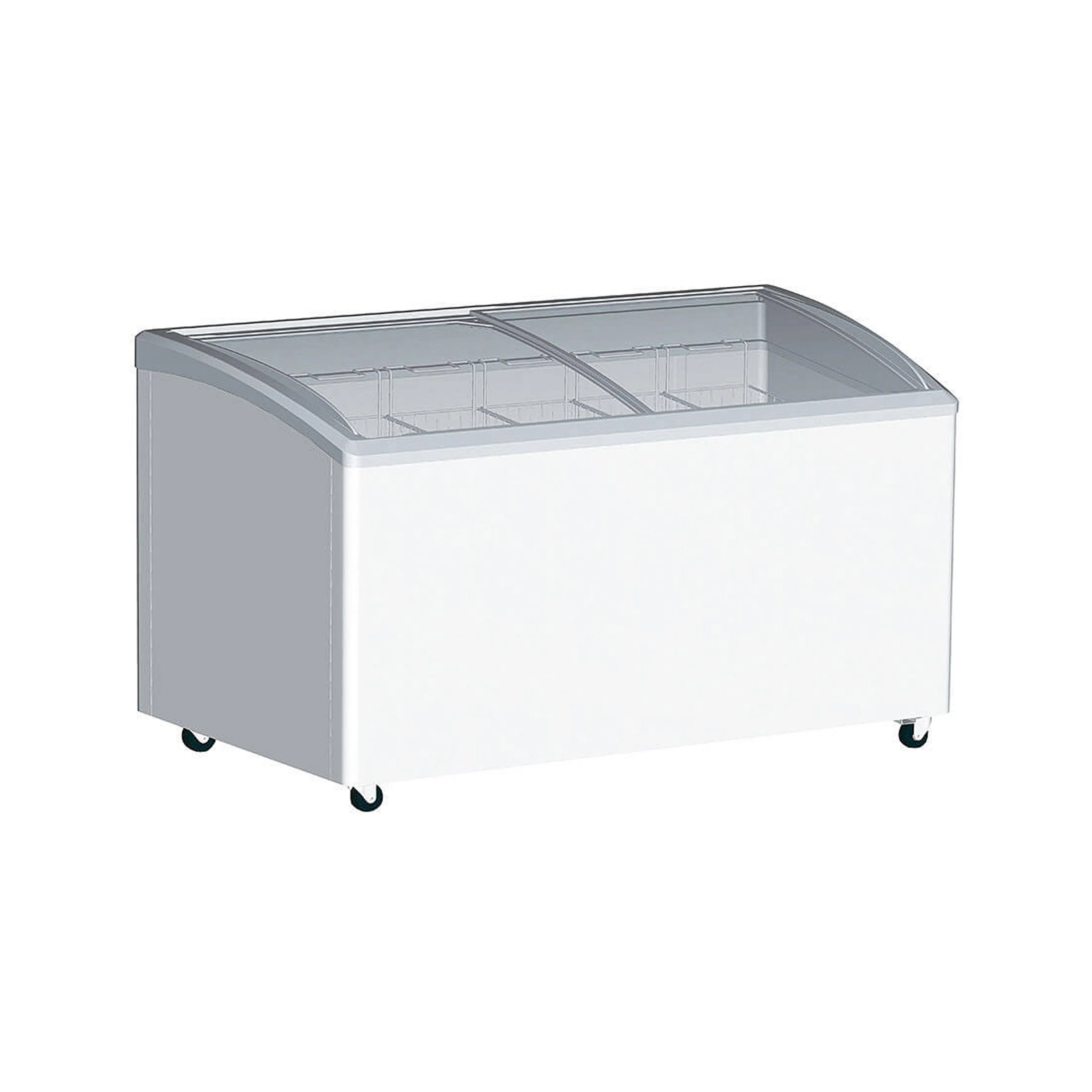 Excellence Industries - VB-6HC, 59' Commercial Chest Freezer 2 Curve Glass Door 16.3 cu. ft.