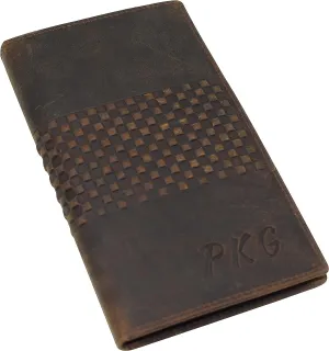 Hot Pick Online Personalized 100% Name Initials Rfid Blocking Bifold Genuine Leather Credit Card Id Holder Long Wallet