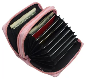 Genuine Leather Rfid Identity Protected Double Zippered Accordion Wallet Sweet Deal Inside Shop the Savings Now