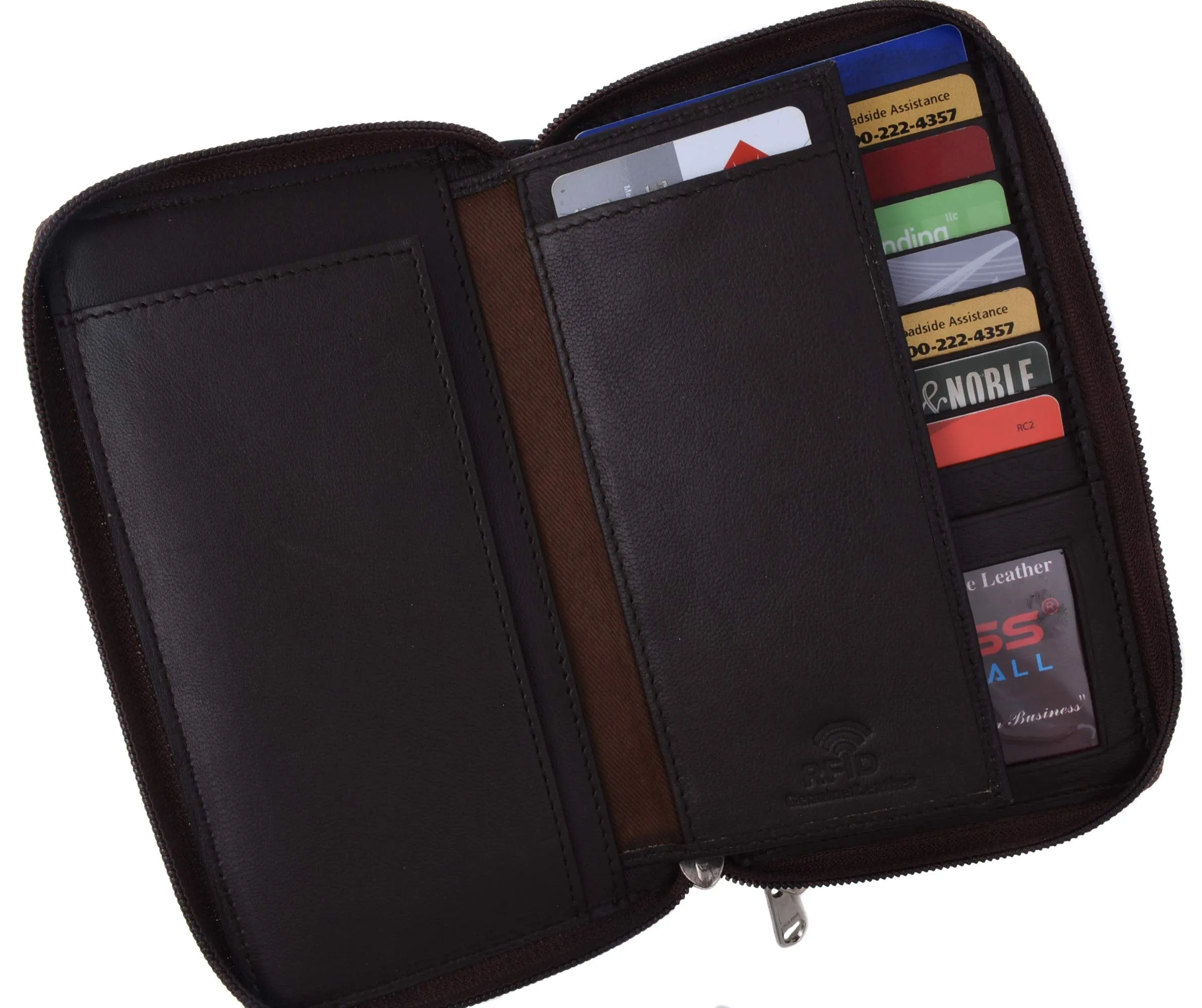 Today Only Discount Alert Swiss Marshall Rfid Women'S Deluxe Double Zipper Credit Card Id Checkbook Holder Premium Leather Wallet