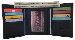 Slim Men'S Rfid Security Blocking Slim Trifold Credit Card Id Leather Wallet Limited Time Steal Trending Now Offer