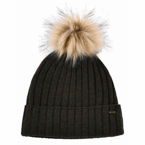 Online Deal Frenzy Dubarry Curlew Ladies Faux Fur Bobble Hat - Olive