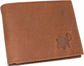Leo Zodiac Sign Rfid Blocking Cowhide Leather Men'S Bifold Trifold Wallet Logo (Bifold) Hot Savings Alert