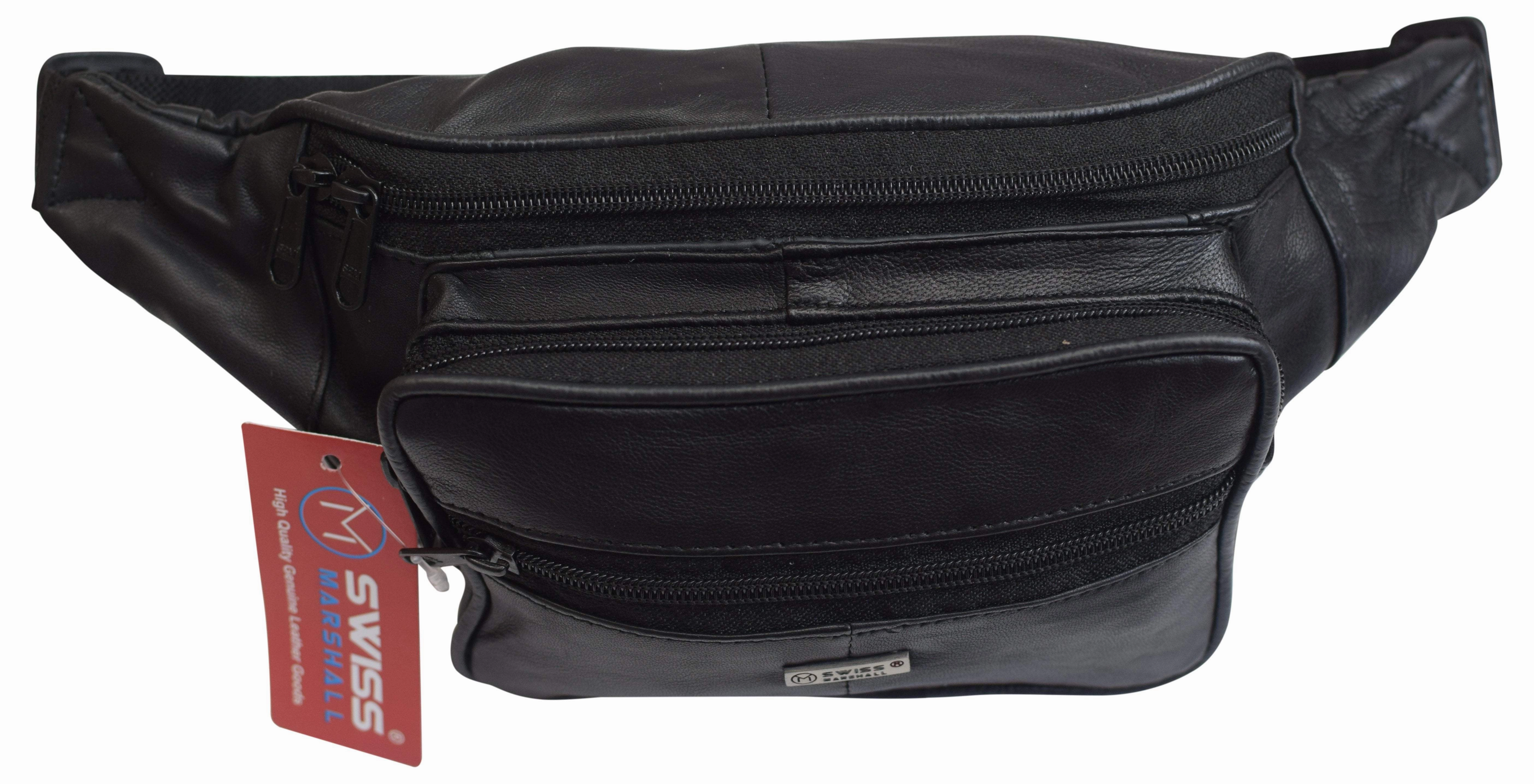 Swiss Marshall Genuine Leather Fanny Pack Waist Bag Classic Style Travel Organizer Hot Offer Event