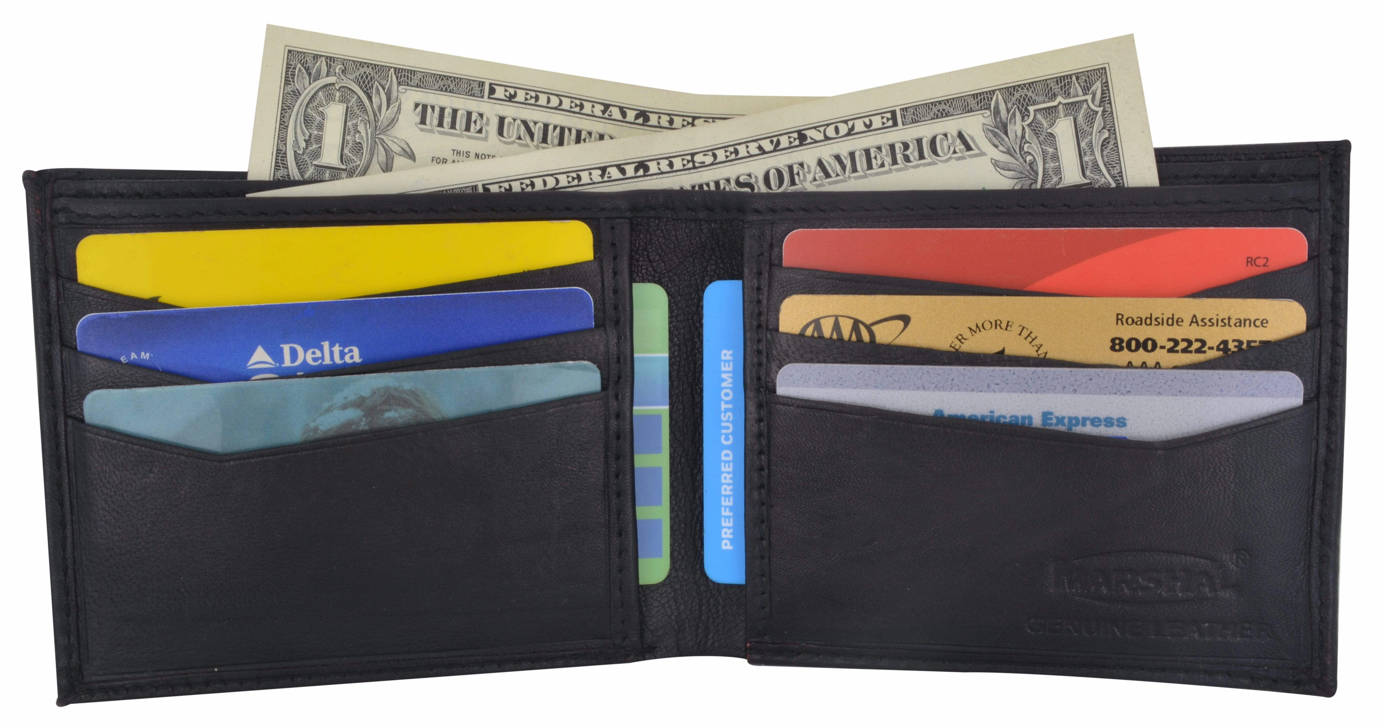 Todays Hot Savings Clearance Alert Now Genuine Premium Lamb Leather Credit Card Slim Design Bifold Wallet 58