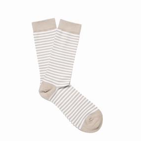 Sunspel Cotton Socks White / Light Sand English Stripe Big Savings Today