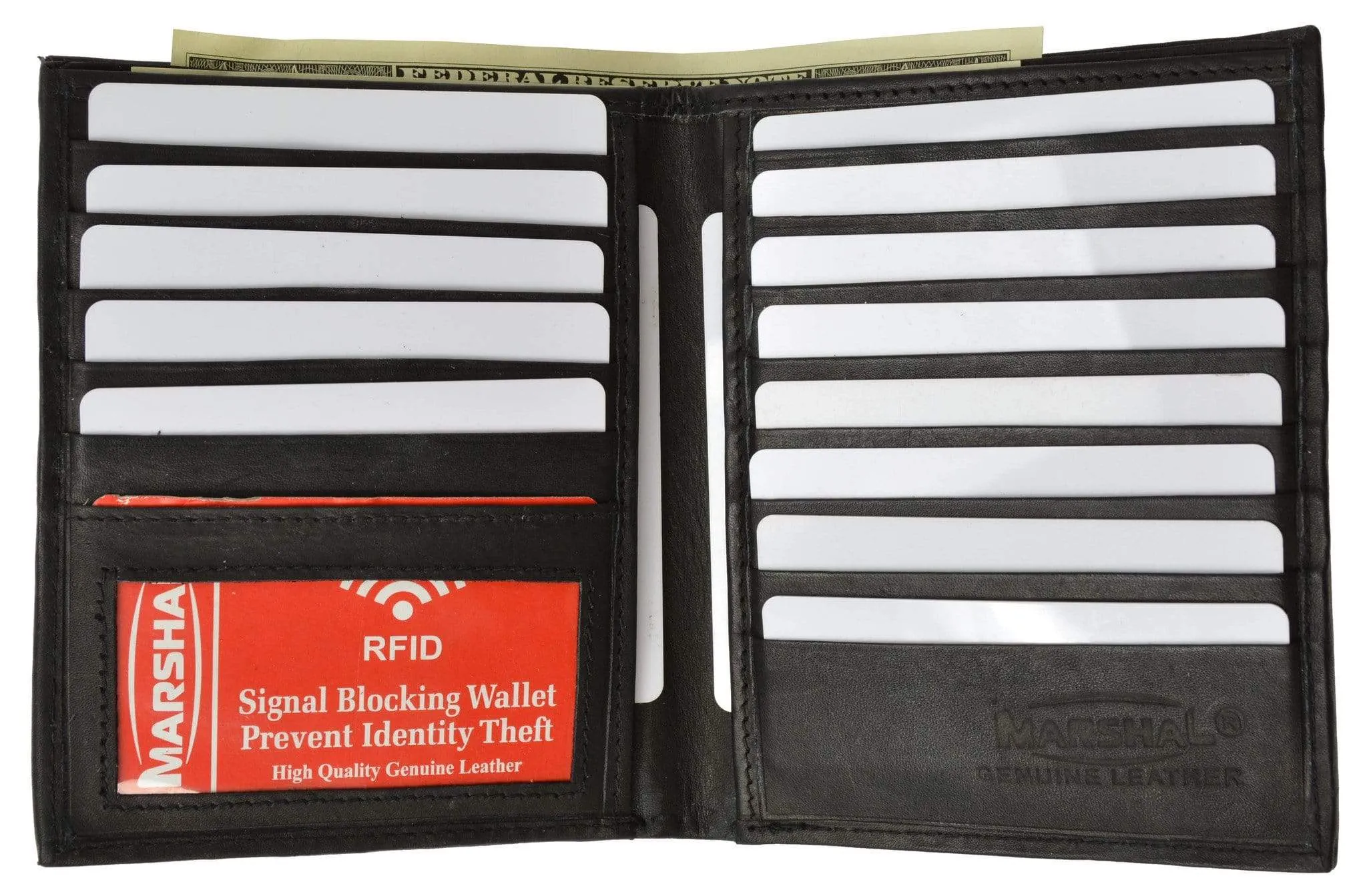 Extra Capicity Rfid Blocking Bifold Hipster Credit Card Wallet Premium Leather Rfid 2502 (C) Grab It Fast Flash Sale Now