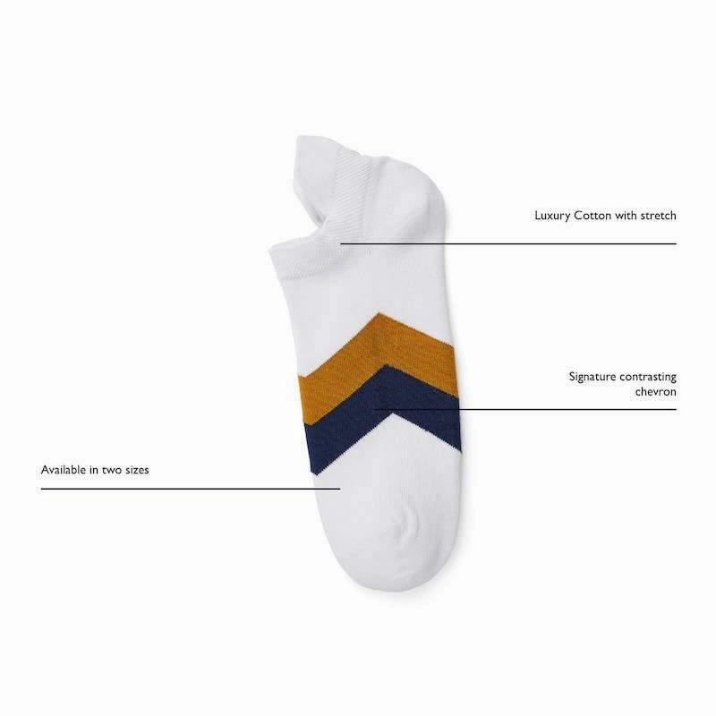 Fairfax & Favor Signature Ladies Trainer Socks (3 Pairs) - White/Navy Trending Now Offer