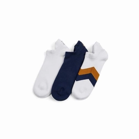 Fairfax & Favor Signature Ladies Trainer Socks (3 Pairs) - White/Navy Hot Clearance Now