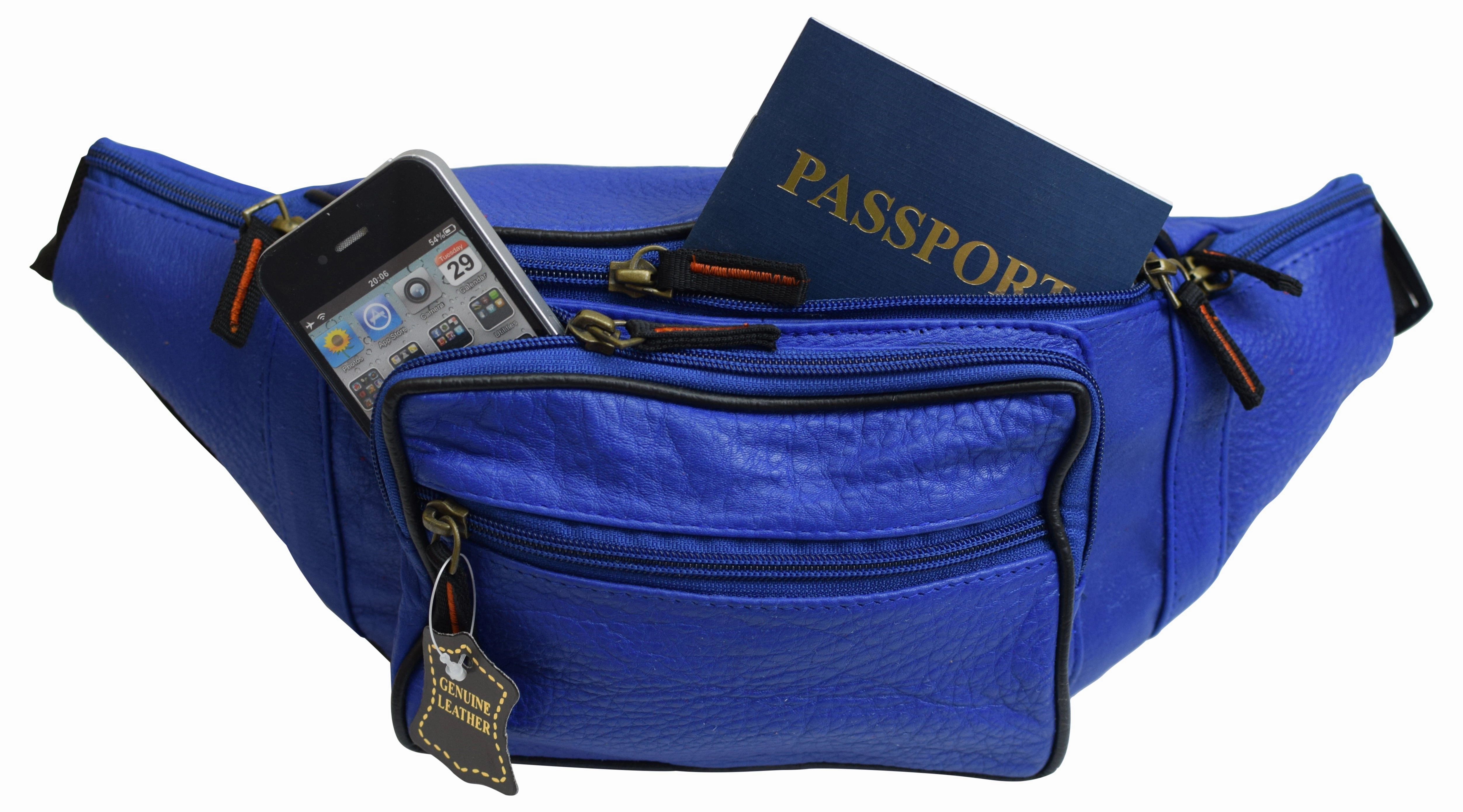 MustShop Sale Grab Todays Deal Fanny Pack Waist Bag Genuine Pebbled Leather Travel Hiking Sports Colors