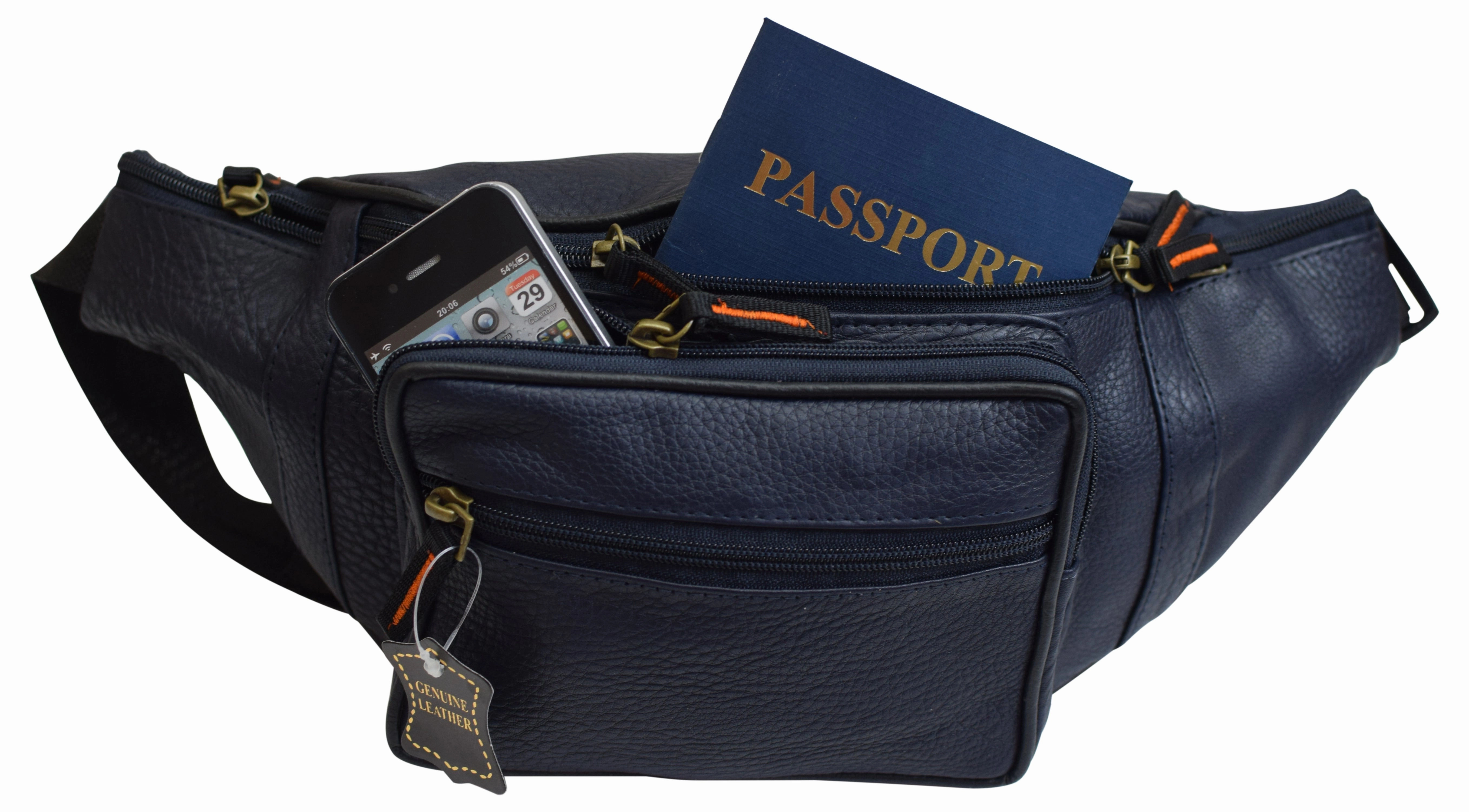 Online Exclusive Offer Limited Time Hot Deal Fanny Pack Waist Bag Genuine Pebbled Leather Travel Hiking Sports Colors