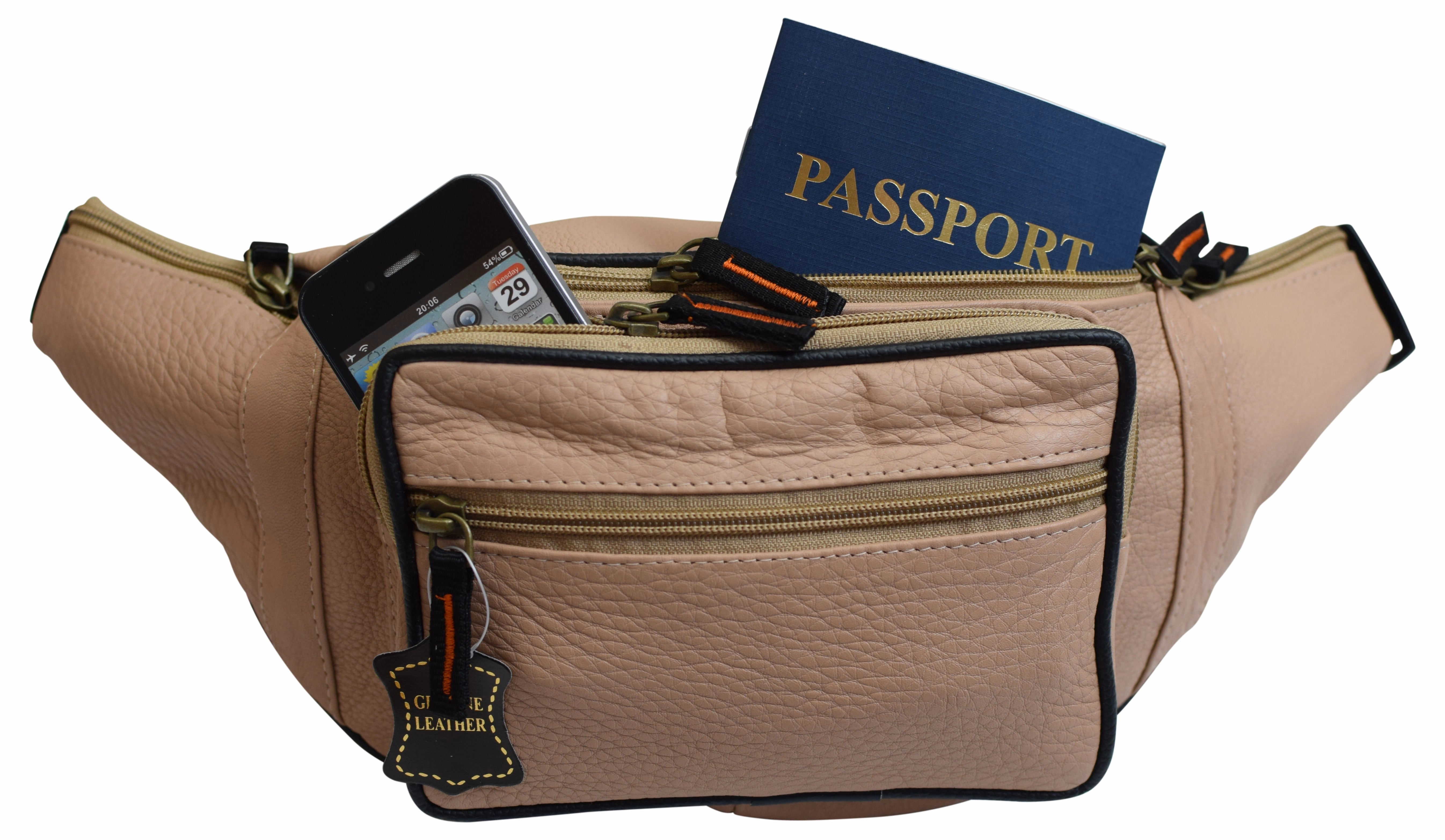 Fanny Pack Waist Bag Genuine Pebbled Leather Travel Hiking Sports Colors Hot Sale Alert