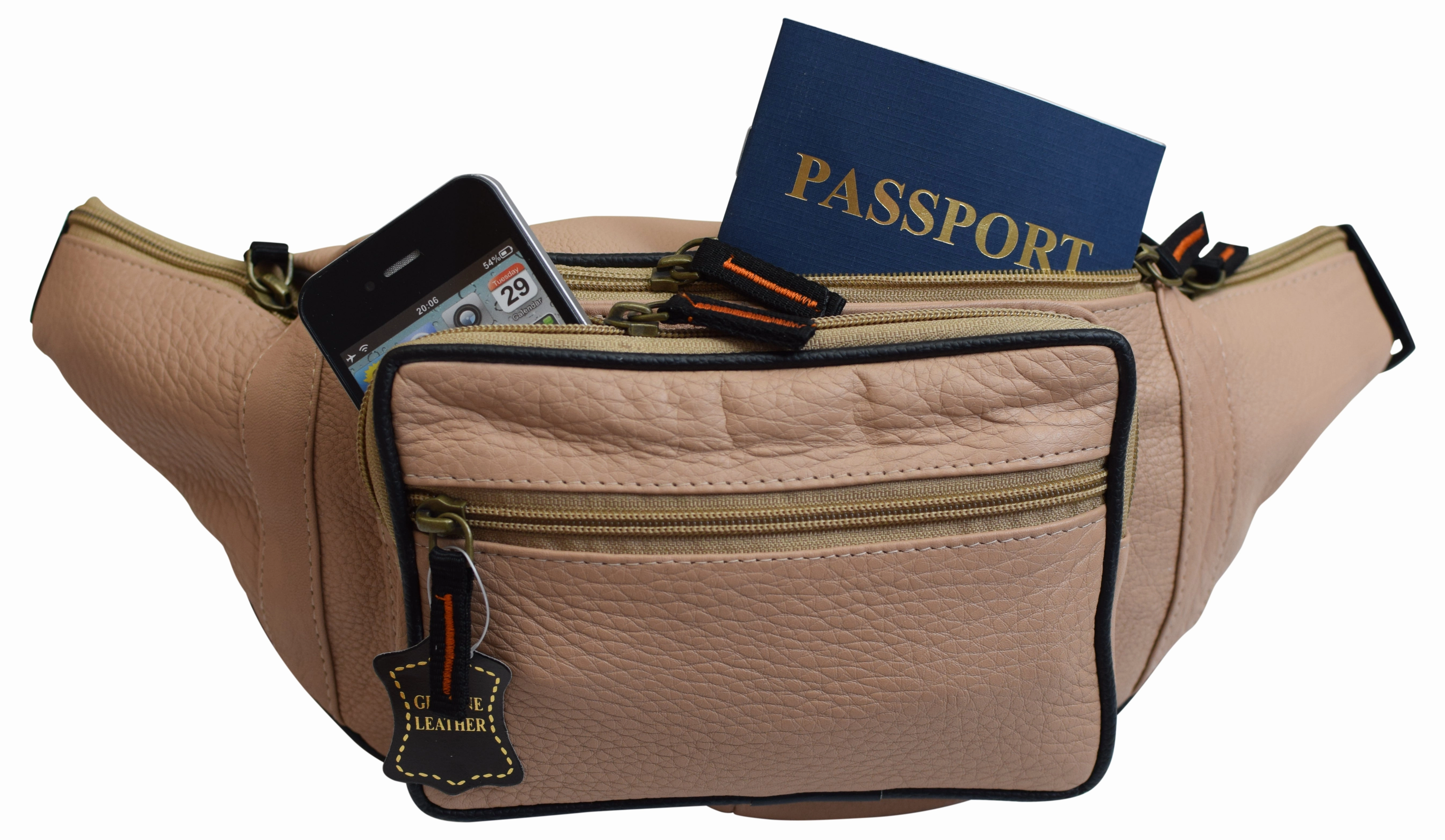Fanny Pack Waist Bag Genuine Pebbled Leather Travel Hiking Sports Colors Hot Sale Alert